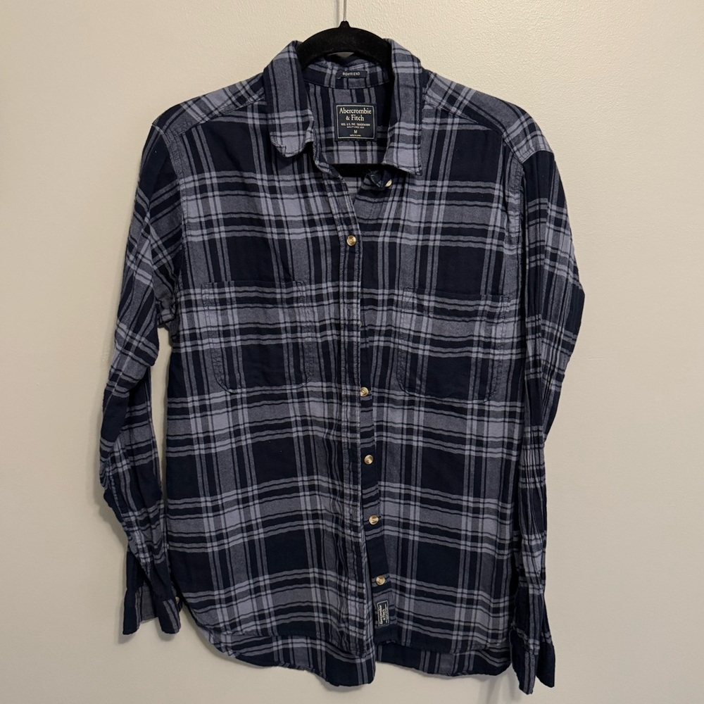 A&F Navy Plaid Women’s Shirt